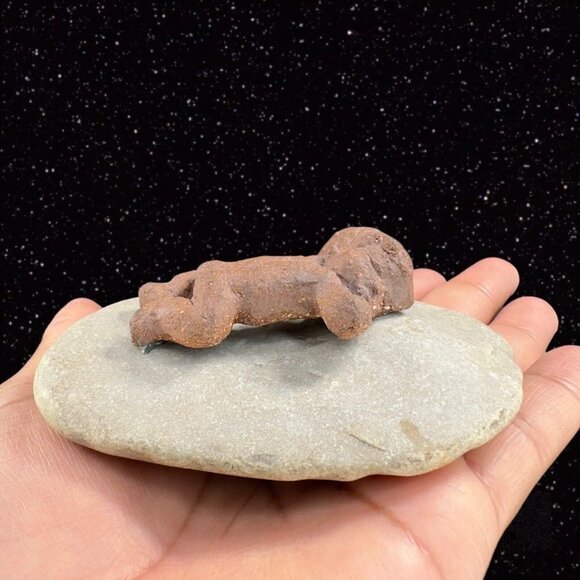 LPH Leonardo Art Works 1975 Pottery Baby on Rock Stoneware Figurine Statue Sign - Picture 8 of 11